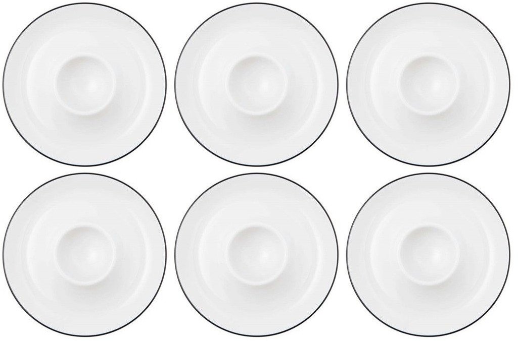 Zestaw 6 podstawek na jajko 12.5 cm biały - porcelana Seltmann