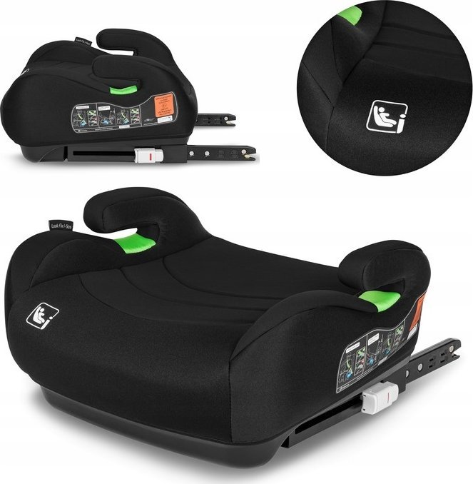 Fotelik samochodowy Automobilinė kėdutė Lionelo Luuk Fix i-Size, 22-36kg, juoda