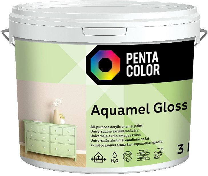 Pentacolor PAINT AQUAMEL WHITE 3 KG GLOSSY