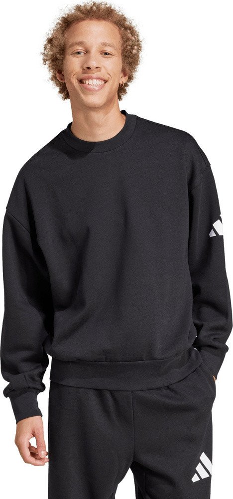 Bluza męska adidas Essentials Loose Fit 3 Bar Logo czarna JF3542 M