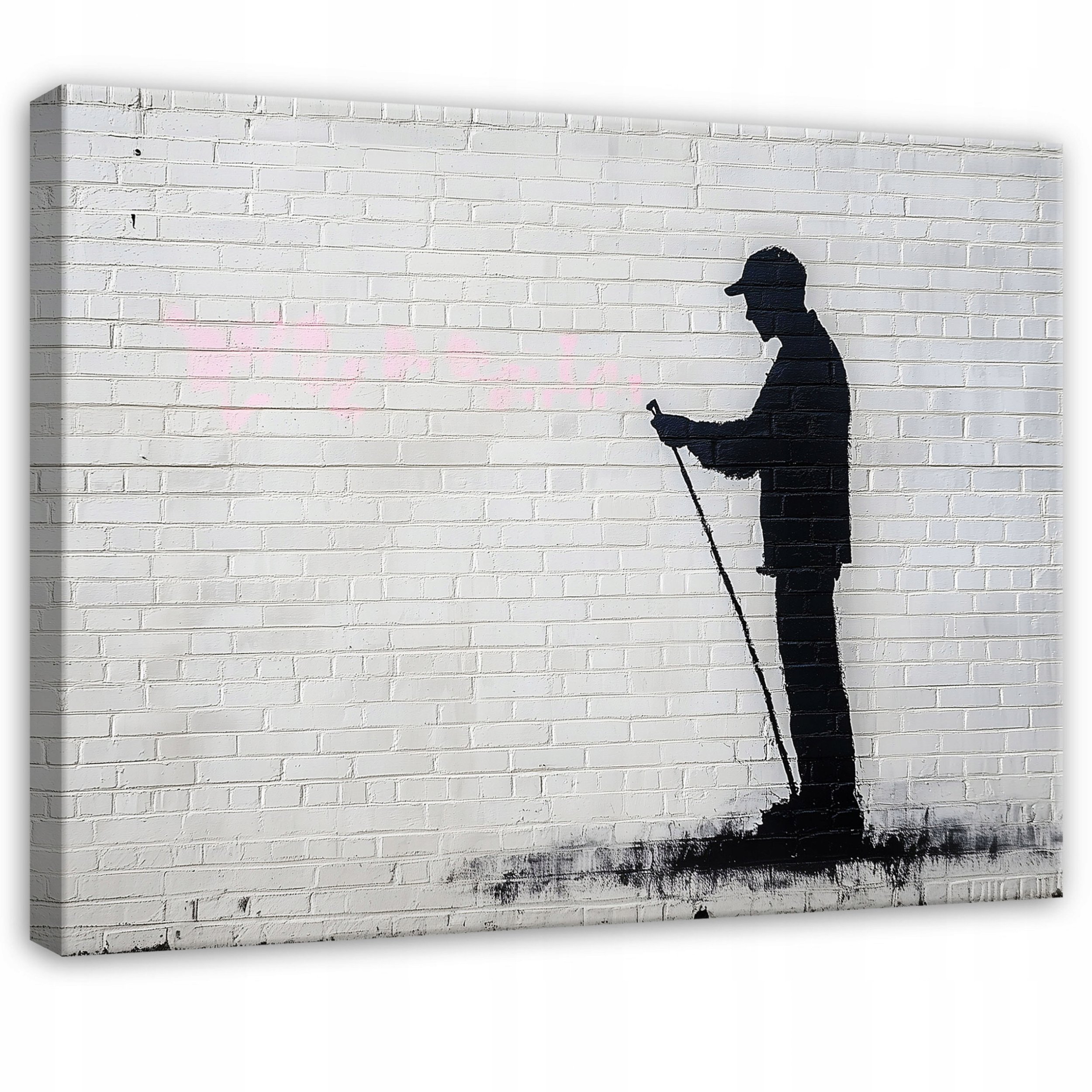 OBRAZ DO SALONU SYPIALNI KUCHNI NA PŁÓTNIE ABSTRAKCJA BANKSY SZARY 120x80