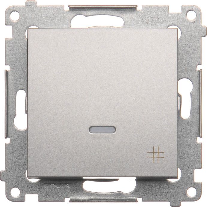 Kontakt-Simon Łącznik krzyżowy z podświetleniem LED 10 AX srebrny mat (DW7L.01/43)