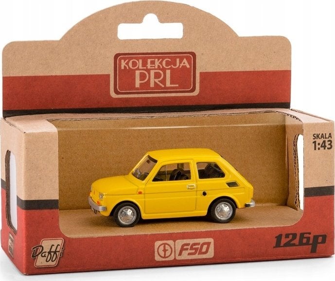 Daffi Pojazd PRL Fiat 126p żółty