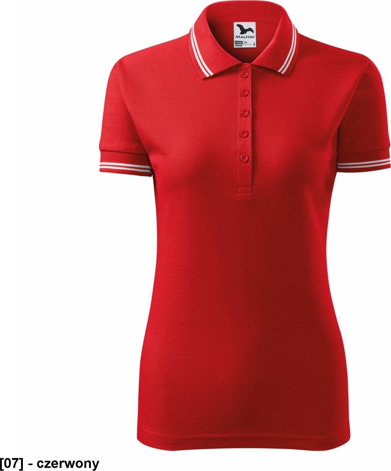 MALFINI Urban 220 - ADLER - Koszulka polo damska, 200 g/m, 35% poliester, 65% bawełna, - czerwony S