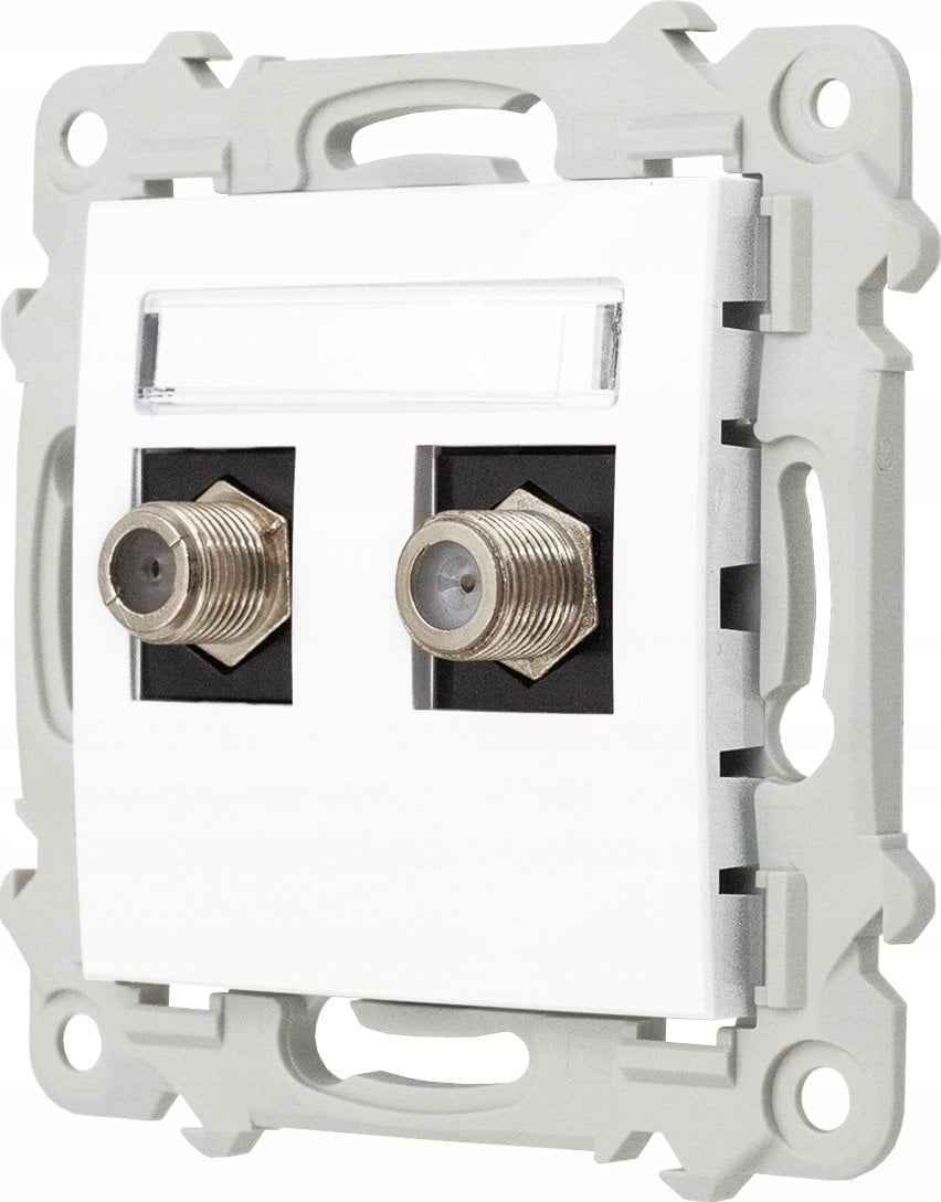 Ospel Gniazdo antenowe Ospel Szafir GPA-2ZF/m/00 typu F podwójne białe