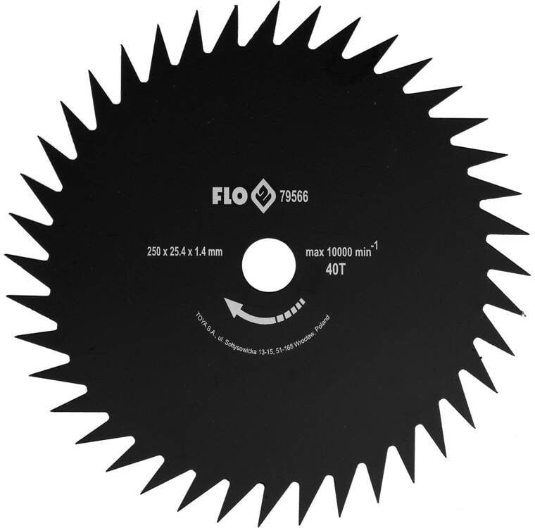 FLO TARCZA ZĘBY UKOŚNE DO KOSY 250/25,4mm