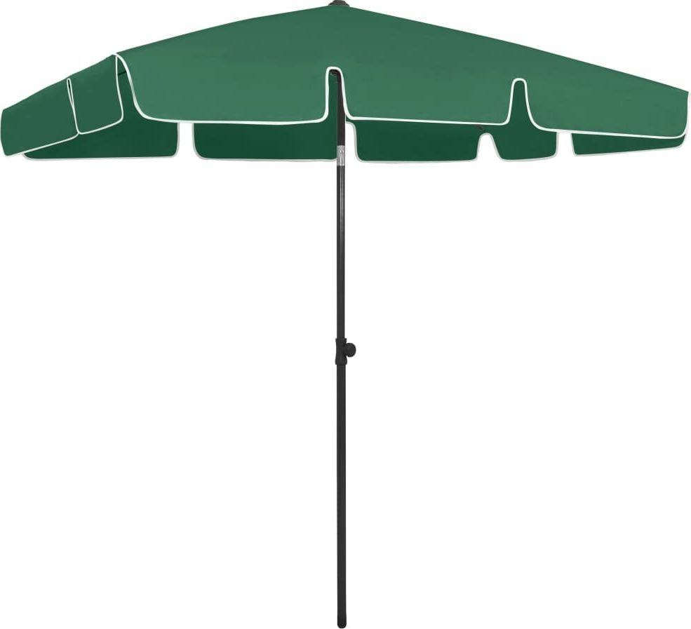 vidaXL Parasol plażowy, zielony, 200x125 cm