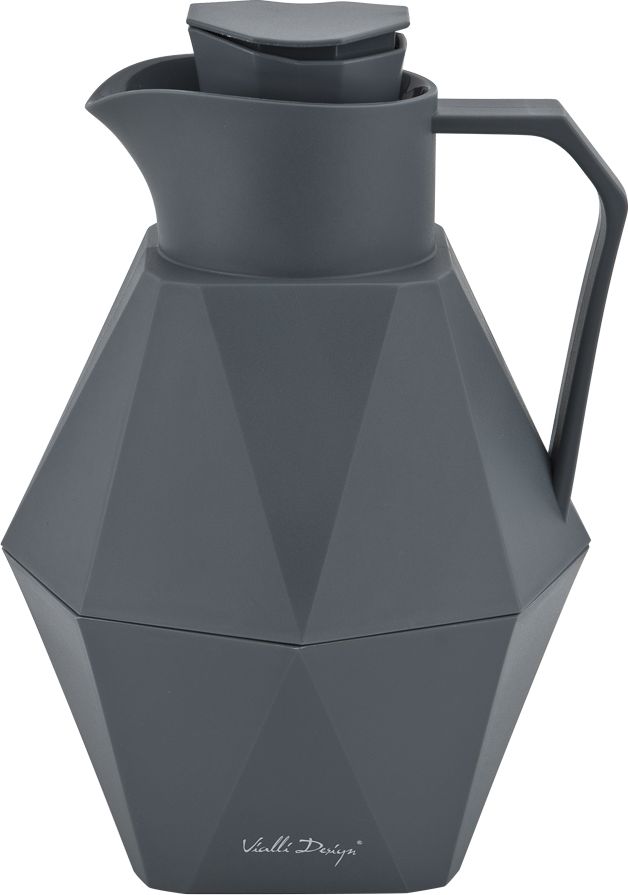 Vialli Design Termos dzbankowy ze szklanym wkładem 1 l Grafitowy