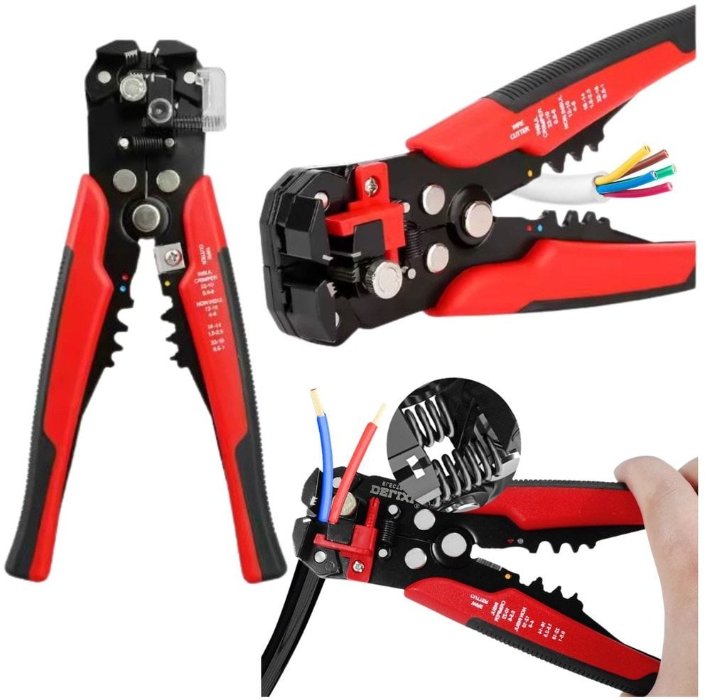 Ściągacz Szczypce Zaciskarka Do Ściągania Izolacji Przewodów Kabli 3w1