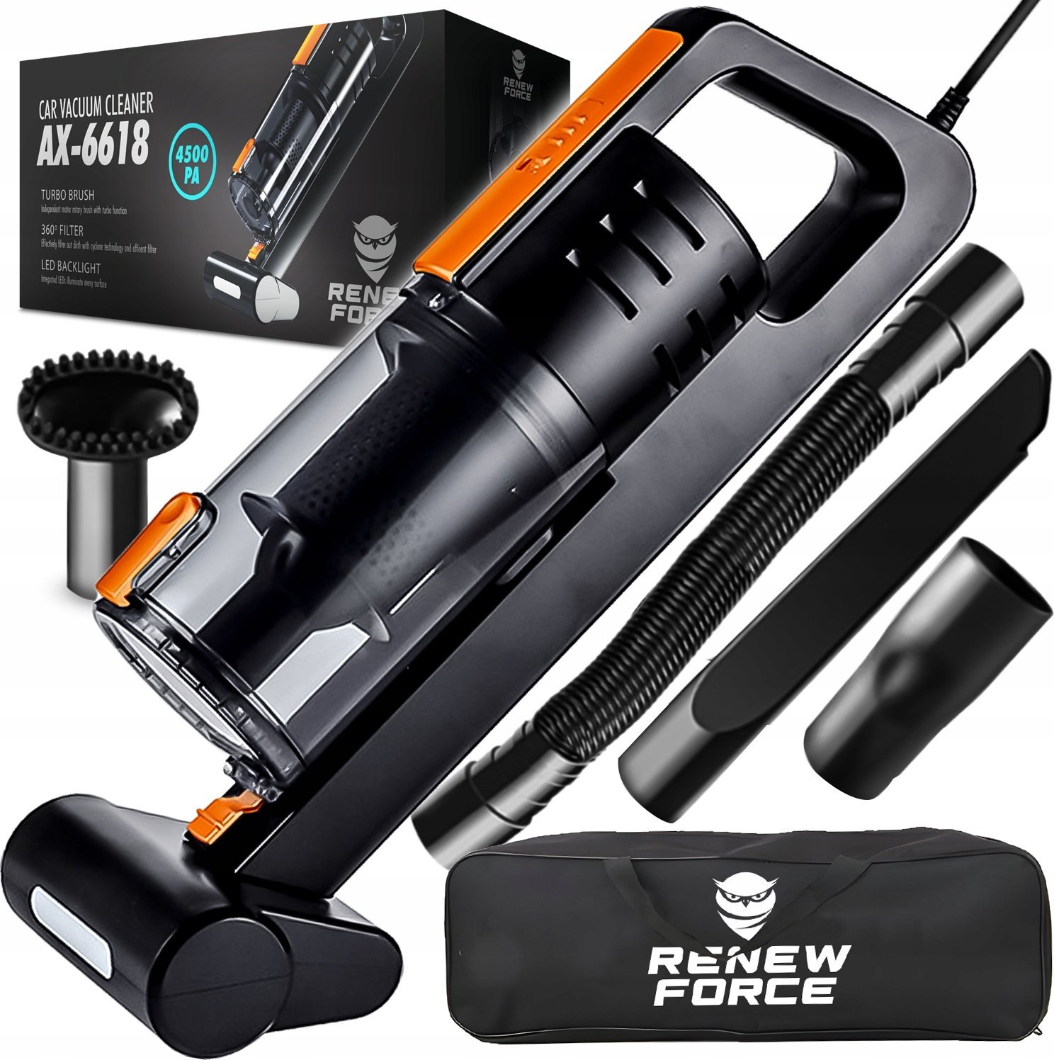 ODKURZACZ SAMOCHODOWY TURBO AX-6618