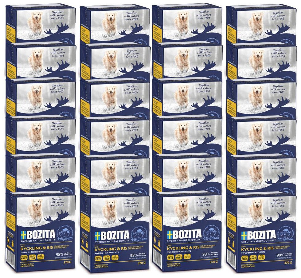 BOZITA Dog: Kurczak i ryż w galarecie 24x370g