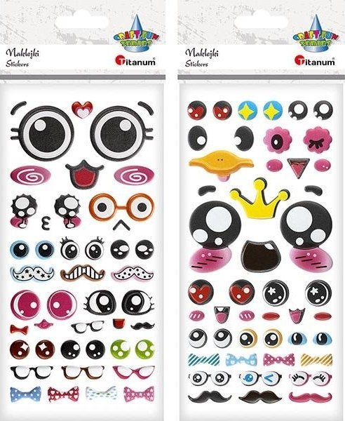 Naklejki wypukłe oczy mix