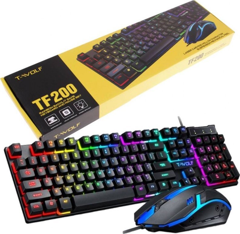 Klawiatura PrzydaSie Klawiatura Mysz Podświetlana Dla Graczy Gamingowa