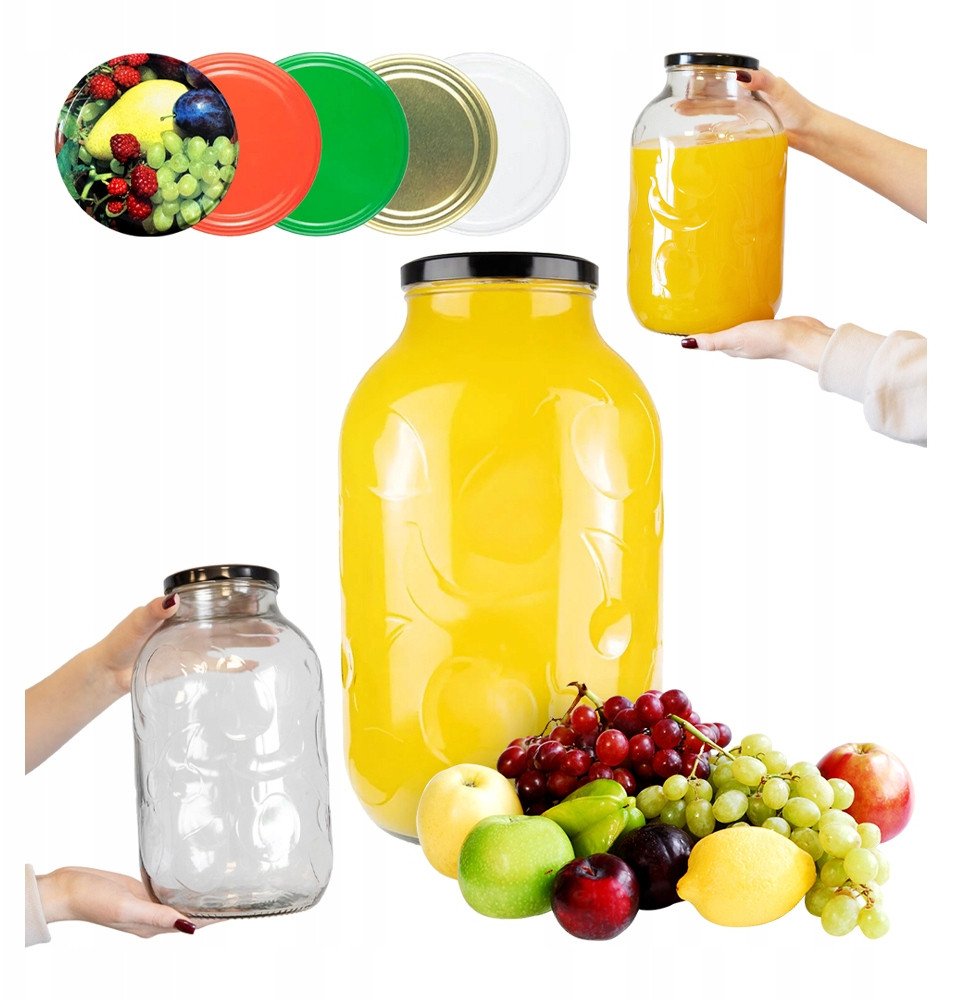 SŁOIK SŁÓJ SZKLANY 5l PRZETWORY NALEWKI + ZAKRĘTKA