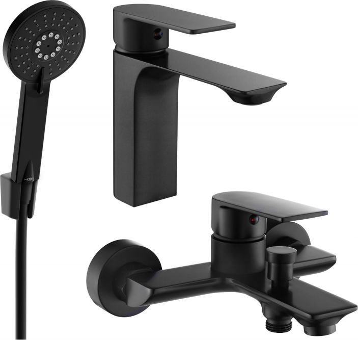 Mexen Mexen Alexa R40 zestaw wannowy, czarny - 71203R40-70