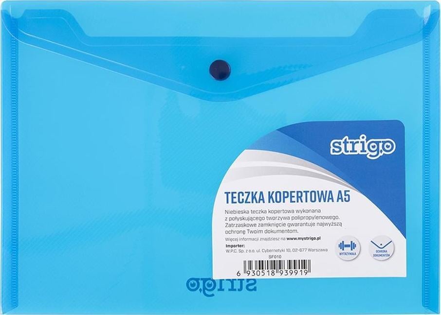 Strigo Teczka kopertowa PP A5 pozioma niebieska SF010 STRIGO