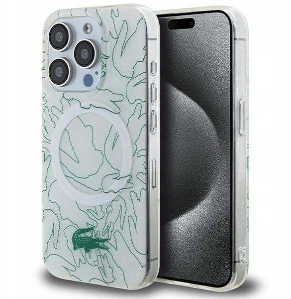 Lacoste LCHMP15LUREH iPhone 15 Pro 6.1" white/white hardcase Double Layer Repeat MagSafe