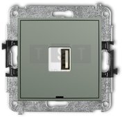 61MCUSBBO-3 MINI Mechanizm ładowarki USB pojedynczej USB A, 10W max., 5V, 2A, bez pola opisowego szałwiowy 61MCUSBBO-3