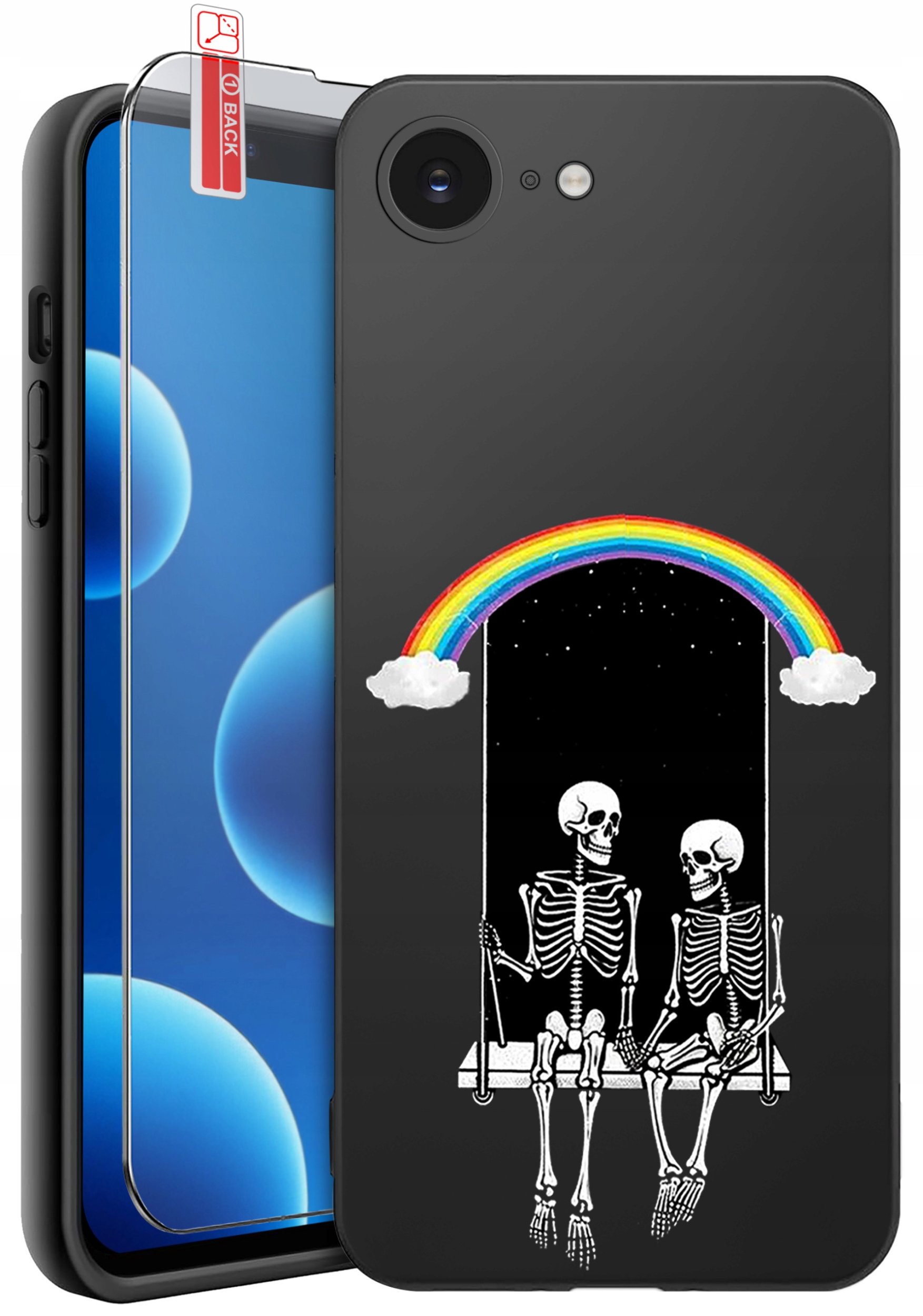 ETUI do iPhone 16e | WZORY | SILIKONOWE MATT CASE + SZKŁO 9H