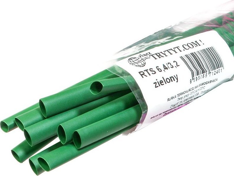 Trytyt 10x Koszulka termokurczliwa RTS 6,4/3,2 zielony