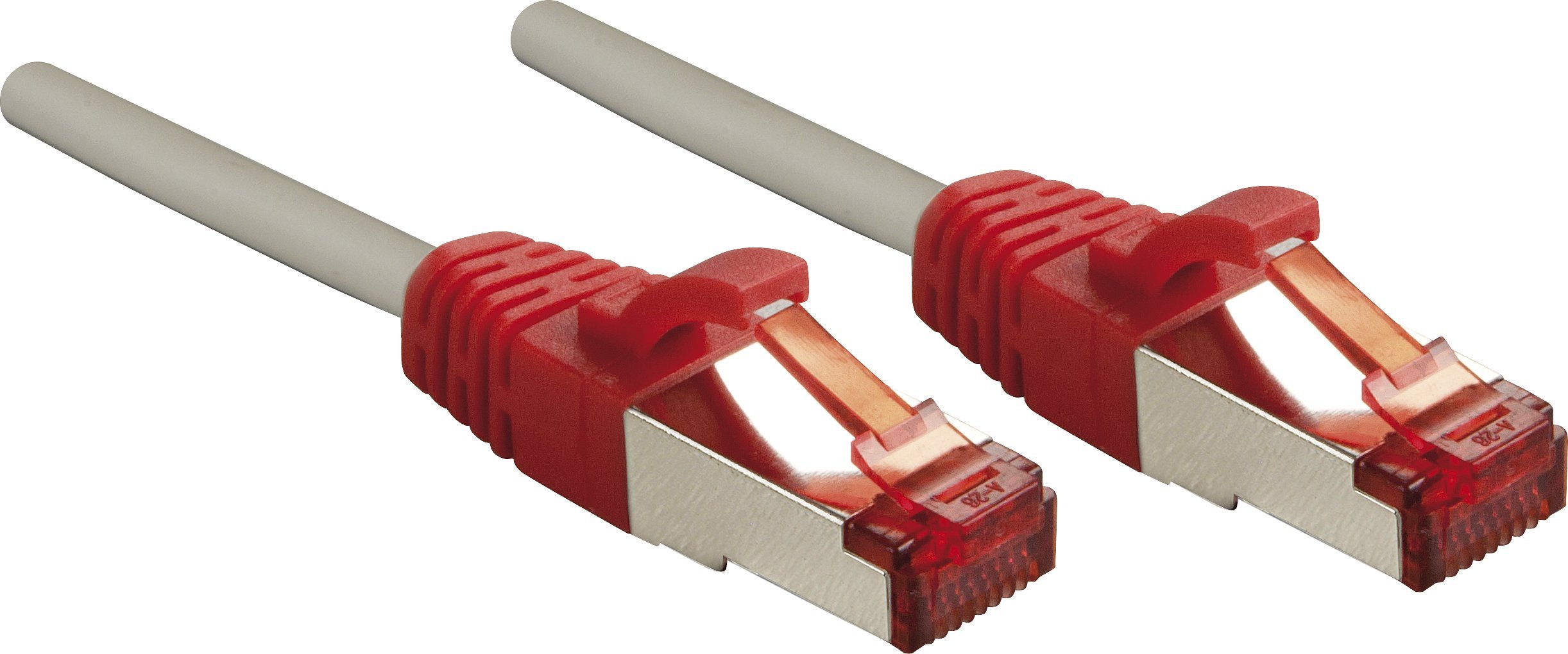 LINDY Patchkabel Cat6 CrossOver S/FTP grau/rot 0.50m
