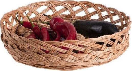 WickerPL Okrągła taca wiklinowa 32 H10 cm