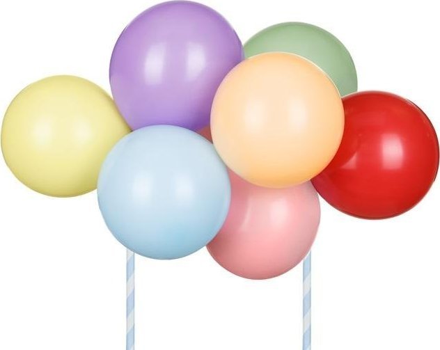 Balonowy topper na tort tęcza mix 29cm