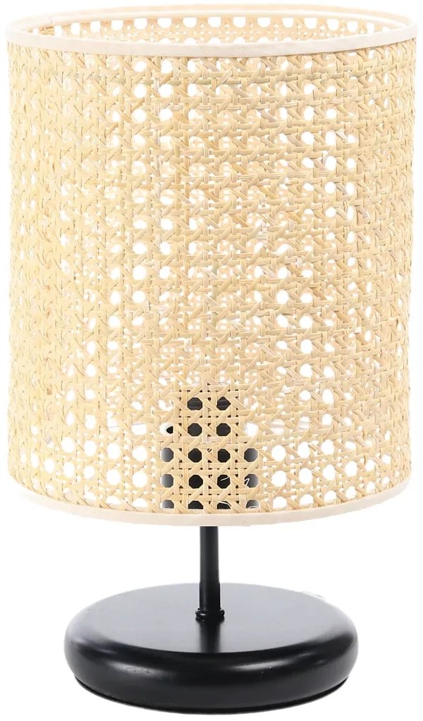 Lampa stołowa BOHO MIDI BLACK rattan naturalny BPS KONCEPT