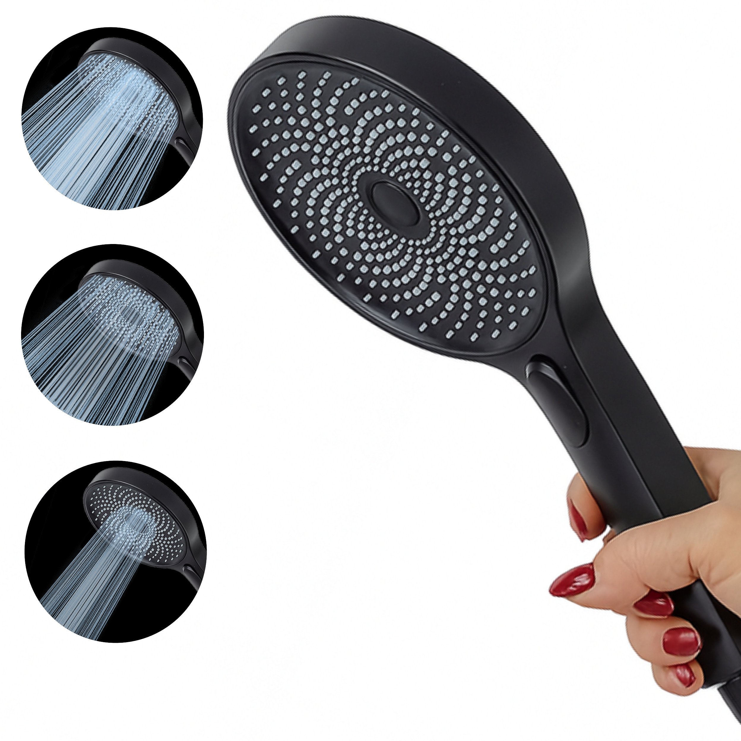 AVAPAX ASRO131311 RONDE Słuchawka prysznicowa 3F - trzyfunkcyjna, czarny