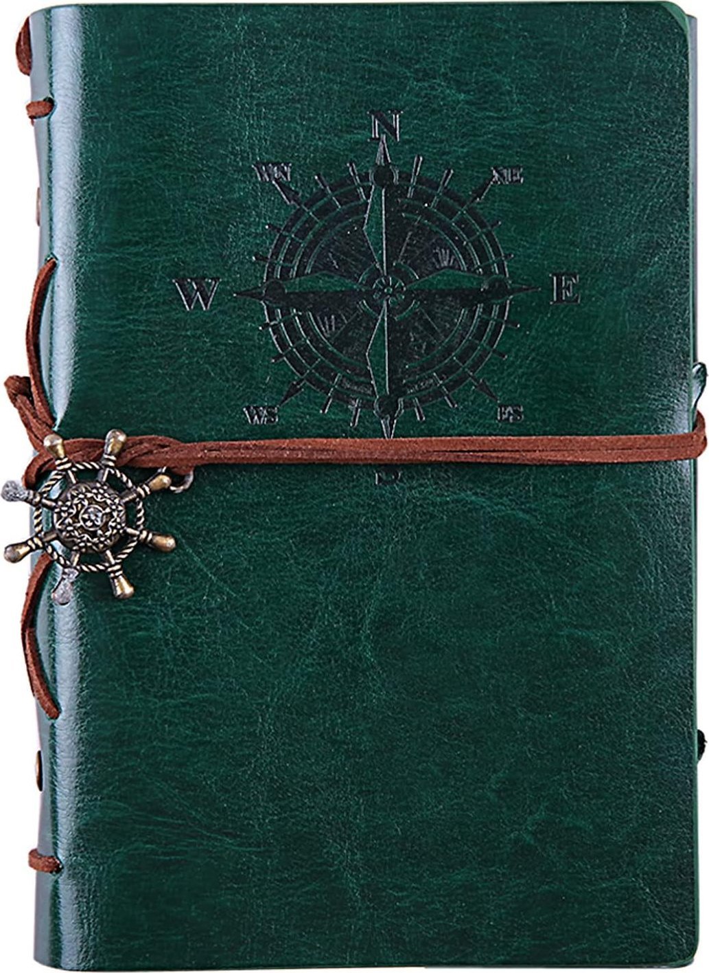 Korbi DUŻY PAMIĘTNIK NOTES PODRÓŻNIKA NOTATNIK VINTAGE SKÓRZANY ZIELONY A5