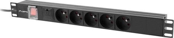 lanberg Listwa zasilająca rack PDU 19 cali 1U 16A 5x230V 2m czarna C14