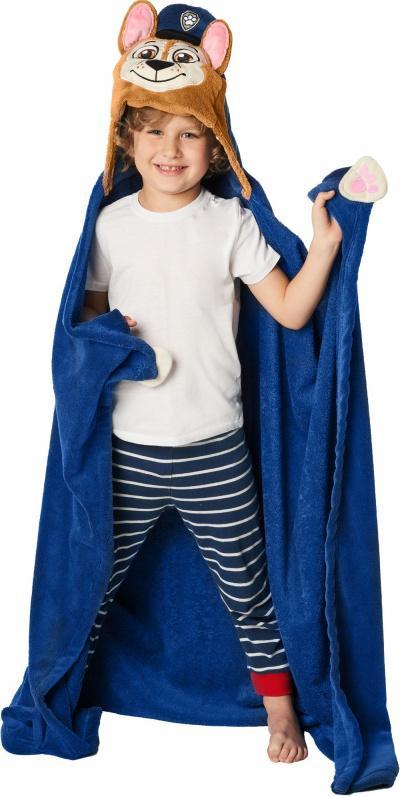 Carbotex Kocyk Coral Psi Patrol Chase 110x140 cm z kapturem