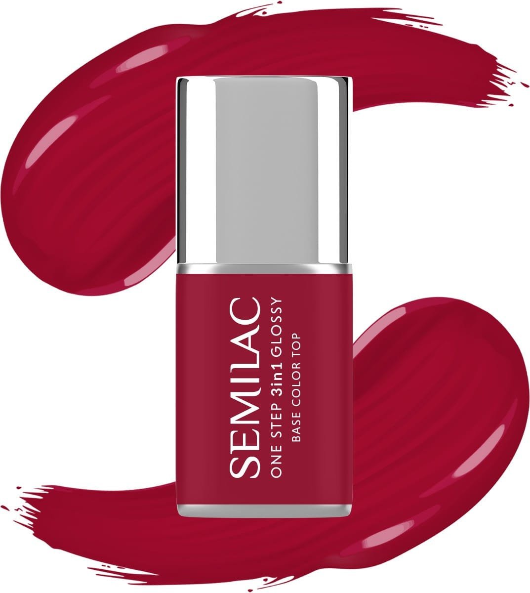SEMILAC One Step Glossy 3in1 Lakier hybrydowy do paznokci S575 Dark Red 7 ml