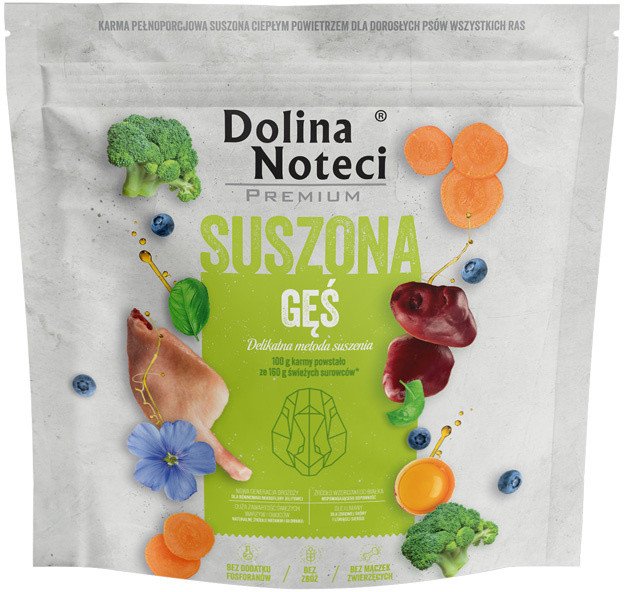 Karma suszona dla psa Dolina Noteci Premium gęś 1 kg
