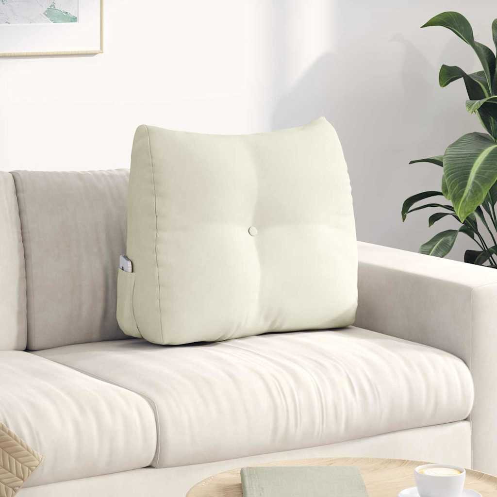 vidaXL Poduszka na plecy Kremowy 60 x 24 x 50 cm Aksamit