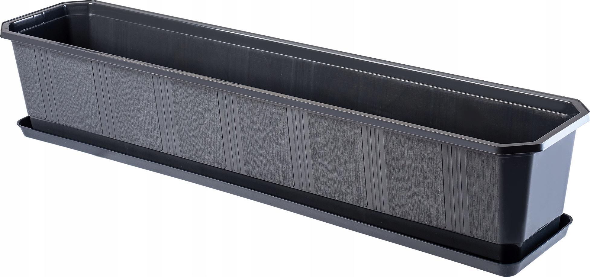 Kadax SKRZYNKA BALKONOWA DONICA PODSTAWKA GRAFITOWA 80cm