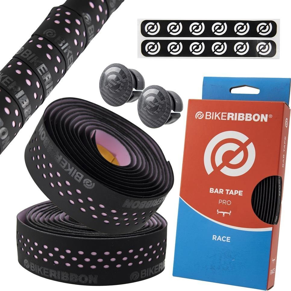 Bike Ribbon Owijka na kierownicę Bike Ribbon Drops czarno-różowa