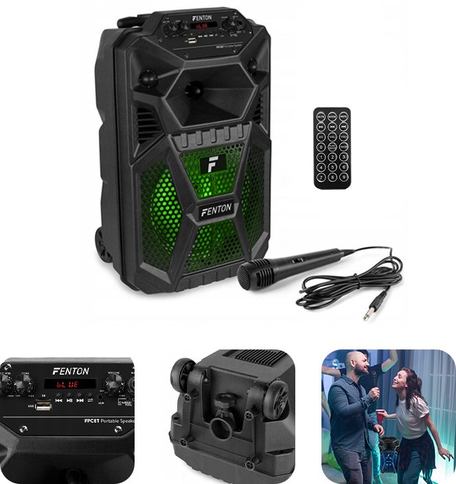 Kolumna mobilna 100W LED FPC8T akumulator one size