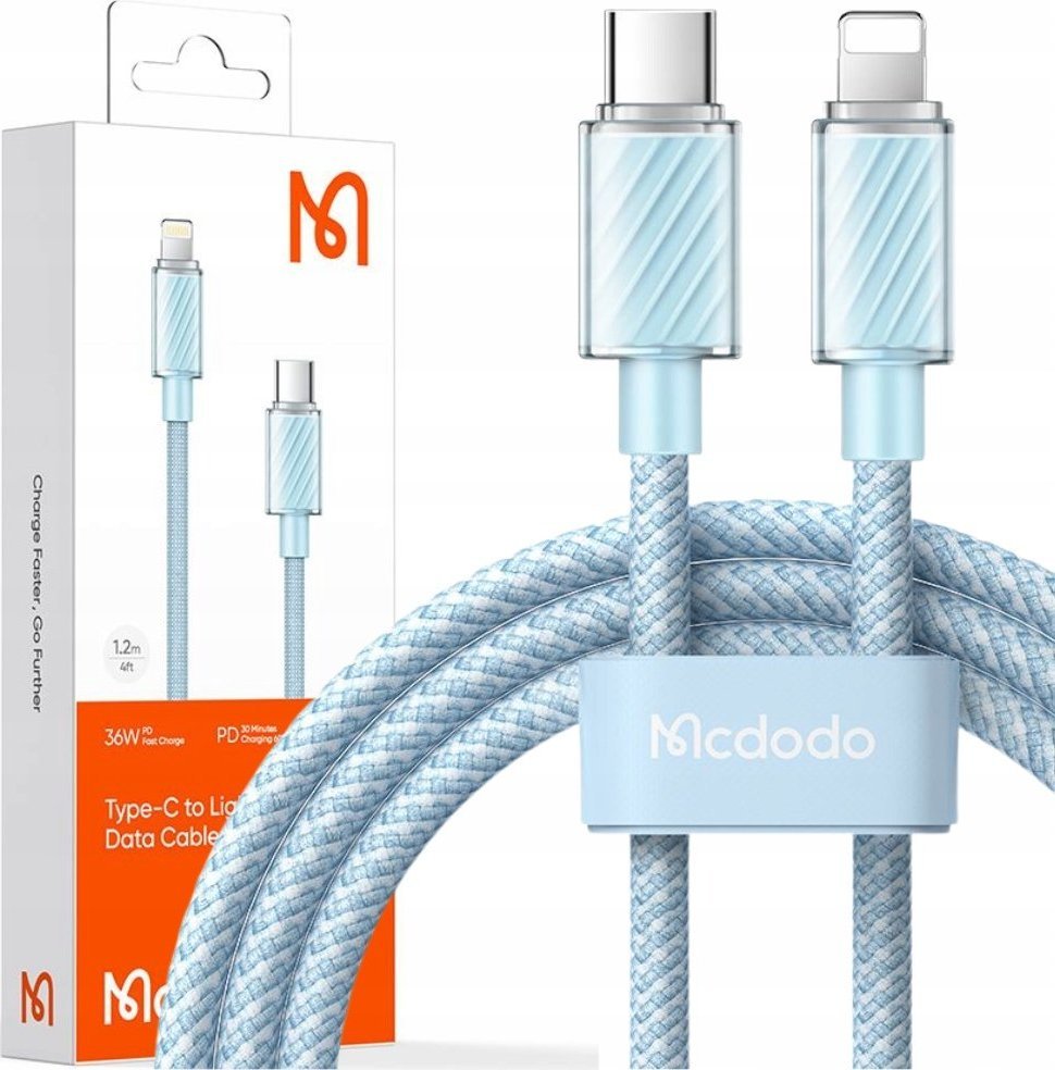 Ładowarka Mcdodo MCDODO ŁADOWARKA KABEL USB-C LIGHTNING DO IPHONE 12 13 14 PRO 1M NIEBIESKI