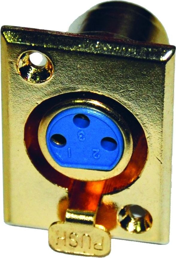 Gniazdo mikrofonowe żeńskie złote MONTAŻOWE |- 1SZT.