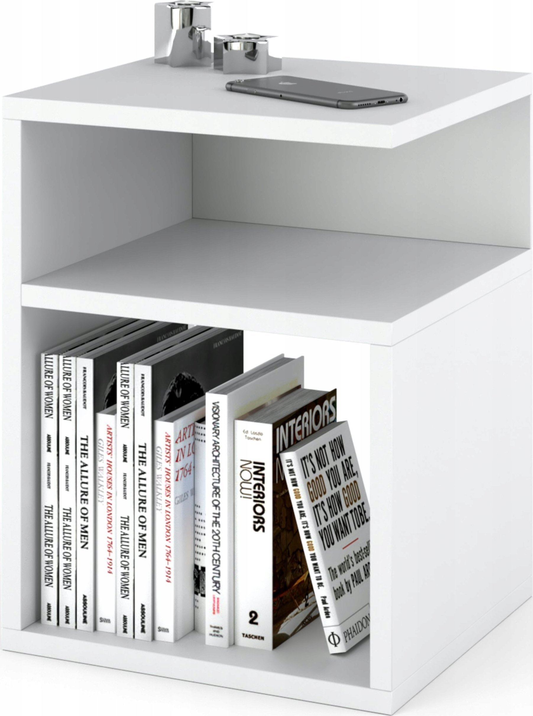 Stiv-Meble Szafka Nocna Biała 30 CM Bez Szuflad Stolik Nocny Nakastlik Styl Nowoczesny