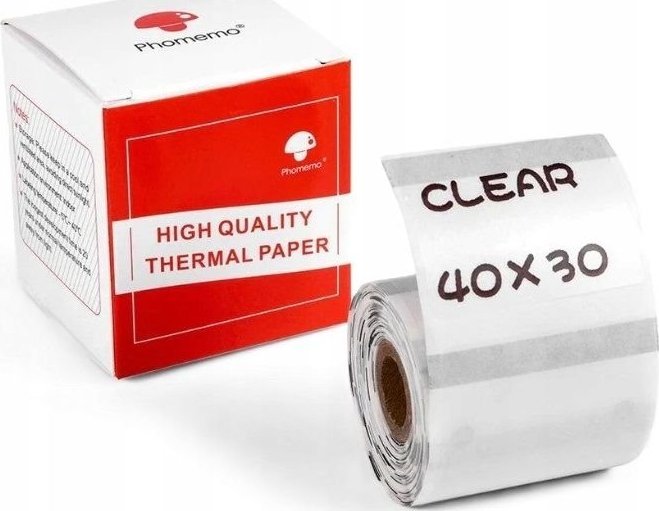Phomemo Papier Przylepny Naklejki 40x30mm Przezroczysty Phomemo M110 M120 M200 M220 M221 / XP-TT4030-230