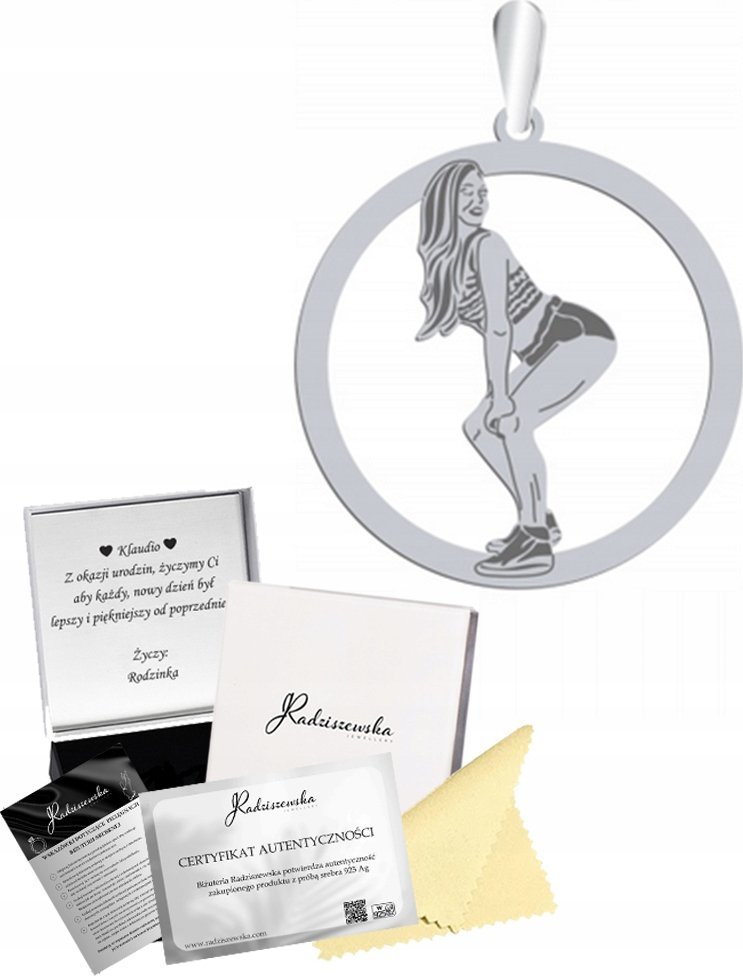 Radziszewska Jewellery Zawieszka Srebrna werking Twerk Srebro 925 Prezent Biżuteria GRAWER GRATIS