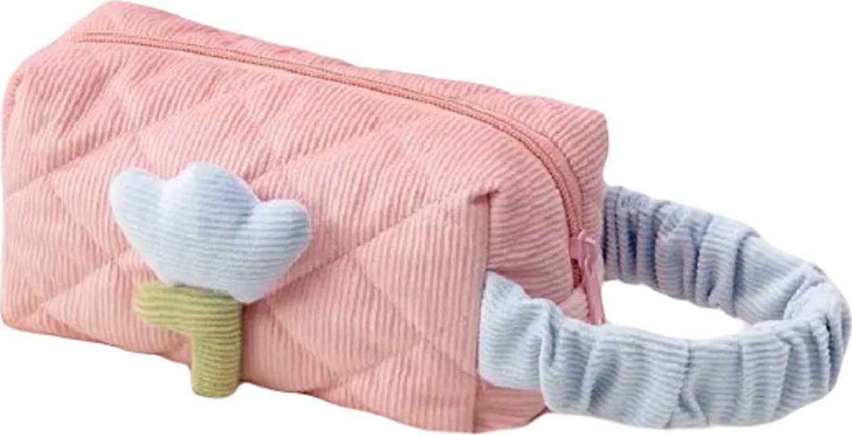 eCarla Kosmetyczka z motywem tulipana, pikowana podłużna róż KS101WZ1