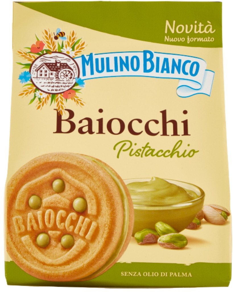 Ciastka pistacjowe nadziewane Baiocchi 240g - Mulino Bianco