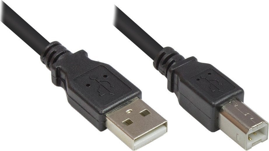 Kabel USB Alcasa USB-A - USB-B 0.5 m Czarny (2510-05OFS)