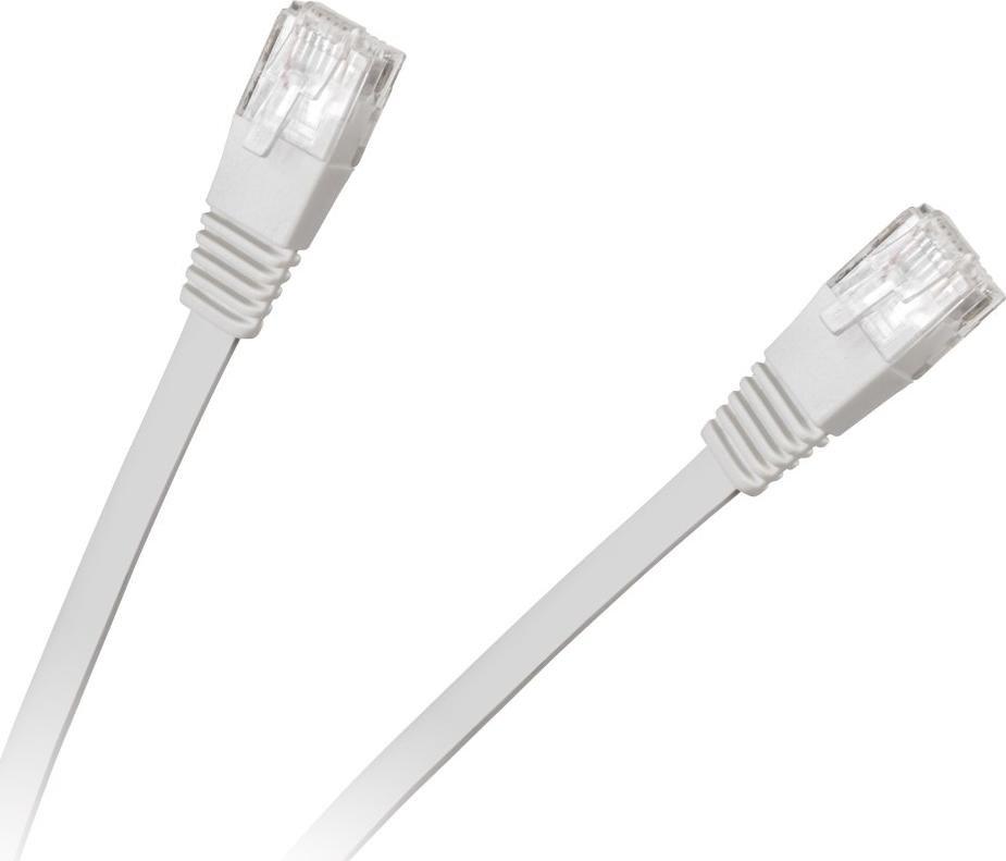 LP Patchcord płaski UTP 8c wtyk-wtyk 5.0m CCA biały cat.6e