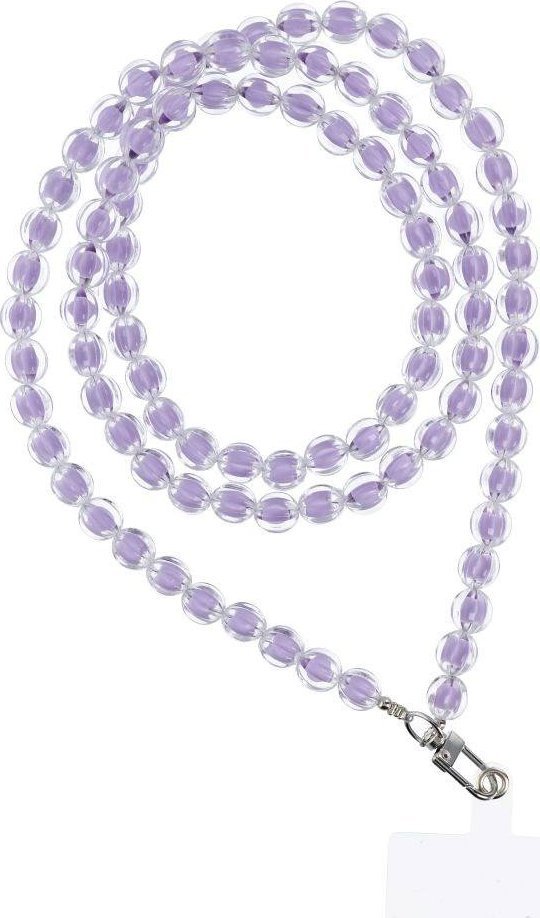 OEM Zawieszka COLORFUL do telefonu / długość sznura 120cm (60cm w pętli) / na szyję - fioletowy