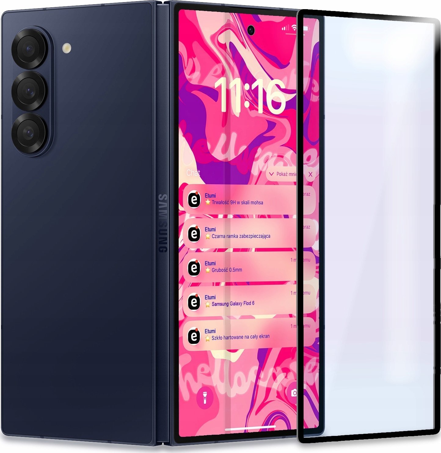 Hello Case Szkło Hartowane PREMIUM Do Samsung Galaxy Fold 6 (Na cały ekran, Ochronne)