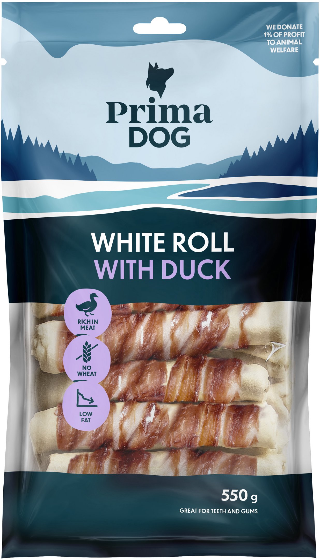 PRIMADOG TREAT WITH DUCK 15 PCS.550 G
